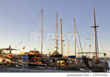 Old wooden fishing boat at the shore. Nessebar, Bulgaria Old wooden fishing boat at the shore. Nessebar, Bulgaria 27911656
