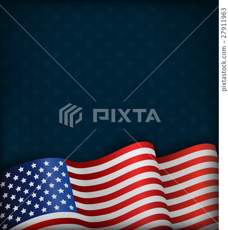 Wavy USA National Flag on Blue 27911963