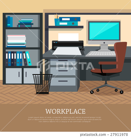 Workplace Concept Vector Web Banner in Flat Design Workplace Concept Vector Web Banner in Flat Design 27911978