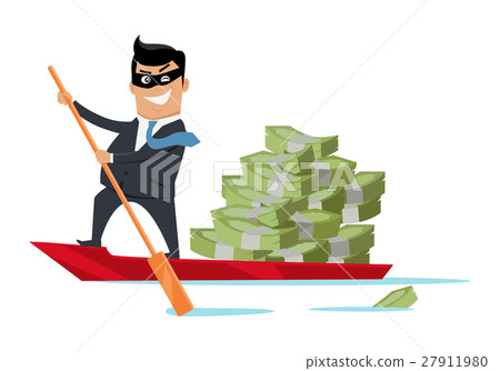 Escape With Money Concept Flat Design Vector 27911980