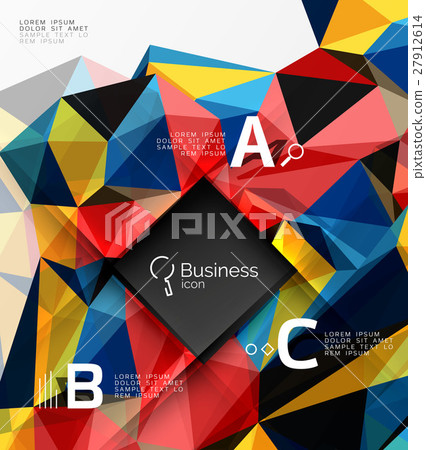 Polygonal triangle abstract background with 27912614