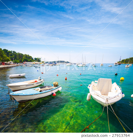 Boat on Clear Water of Adriatic Sea in Croatia 27913764