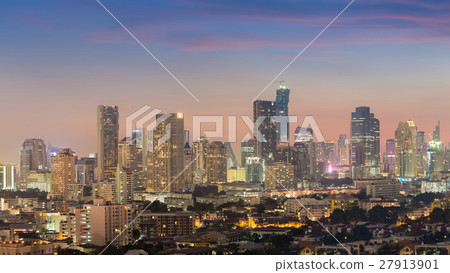 Cityscape downtown night view 27913901