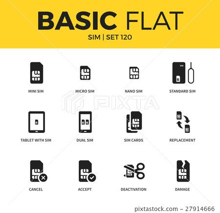 Basic set of SIM icons 27914666
