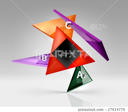 Triangle layout business template, infographic 27914779