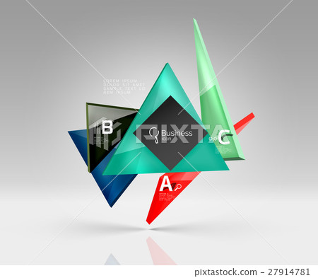 Triangle layout business template, infographic 27914781