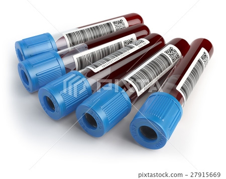 Blood test samples tubes isolated on white  27915669