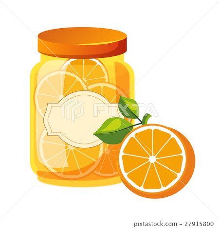 Sweet Citrus Orange Jam Glass Jar Filled With 27915800