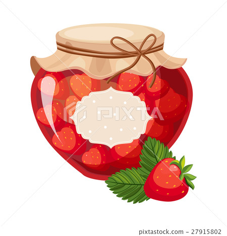 Sweet Strawberry Red Jam Glass Jar Filled With Sweet Strawberry Red Jam Glass Jar Filled With 27915802