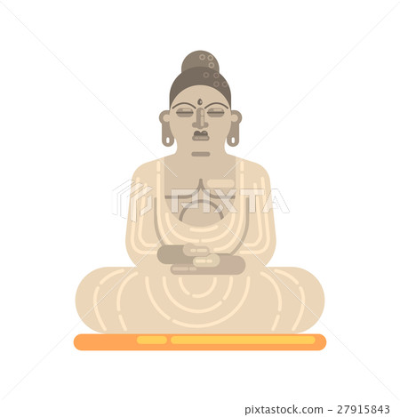 Statue Of Buddha Sitting In Lotus Pose, Famous 27915843