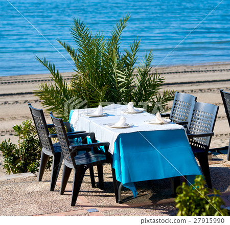 Outdoors restaurant in La Manga. Spain Outdoors restaurant in La Manga. Spain 27915990
