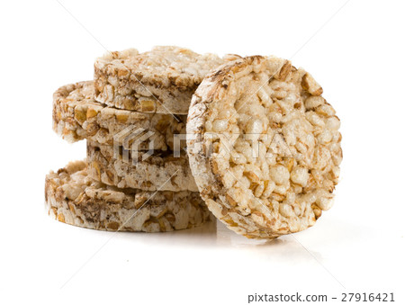 stack of grain crispbreads isolated on white stack of grain crispbreads isolated on white 27916421