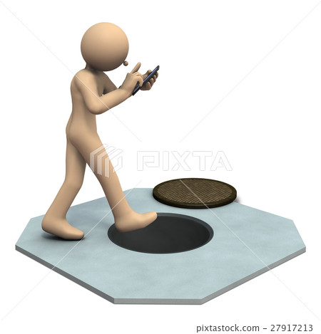 Abstract 3DCG illustration that represents a dangerous walking smartphone 27917213