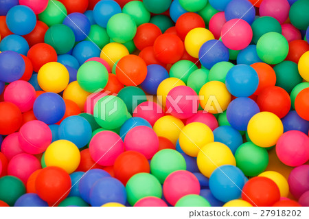box filled with small colored balls box filled with small colored balls 27918202