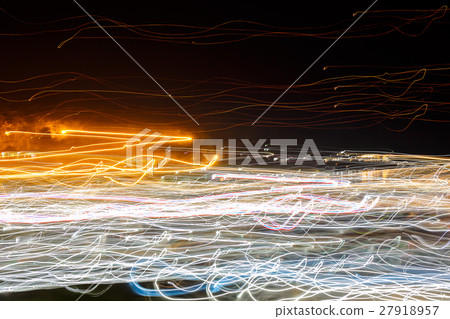 Light from the camera movement at night. Light from the camera movement at night. 27918957
