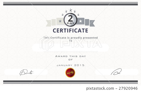 Certificate template with second place concept. - Stock Illustration ...