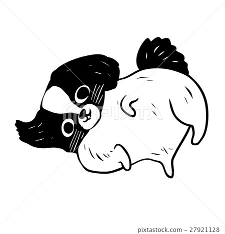 雕塑，版畫，狗也可以用於2018年的新年卡片狗與插圖繪畫插圖素材 27921128