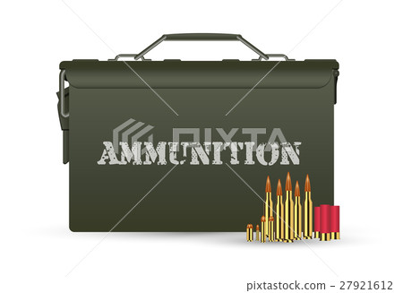 green military ammunition box with some bullets green military ammunition box with some bullets 27921612