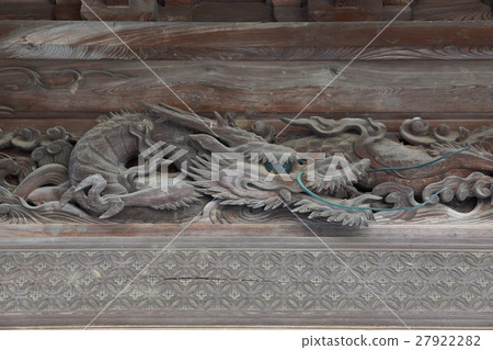 內殿門，波浪和龍的雕塑，稻美富山縣 27922282