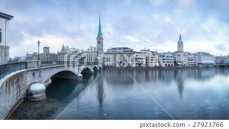 Old Zurich town, view on river Old Zurich town, view on river 27923766