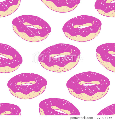 Vector seamless pattern with donuts - Stock Illustration [27924736] - PIXTA