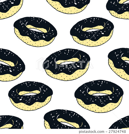Vector seamless pattern with donuts - Stock Illustration [27924748] - PIXTA