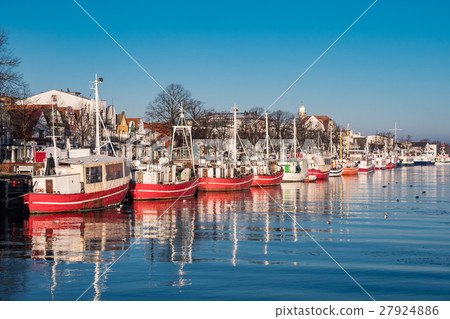 Fishing boats in Warnemuende (Germany) in Winter 27924886
