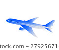 Illustration of an airplane (passenger plane) drawn with a blue gradation 27925671
