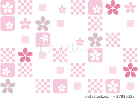 Sakura checkered background Pink Sakura checkered background Pink 27926322