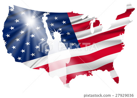 America Statue of Liberty Flag Icon 27929036