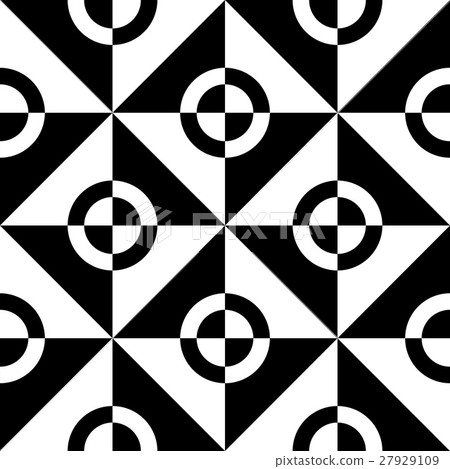 Seamless Square and Circle Pattern-插圖素材 [27929109] - PIXTA圖庫