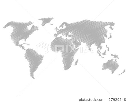 Pencil scribble sketch map of World. Hand doodle Pencil scribble sketch map of World. Hand doodle 27929248