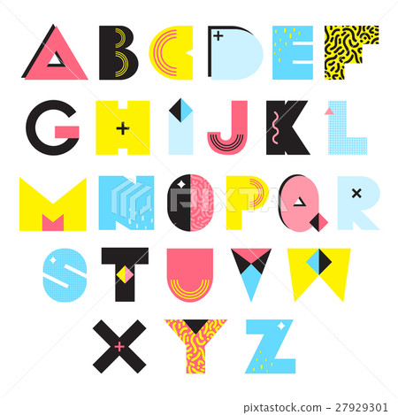 Alphabet Memphis Style Illustration Alphabet Memphis Style Illustration 27929301