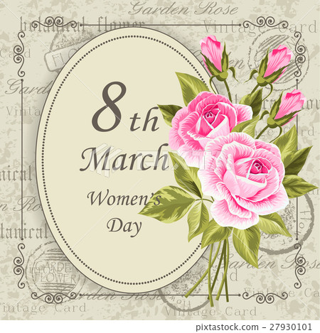 Womens day greeting card. Womens day greeting card. 27930101