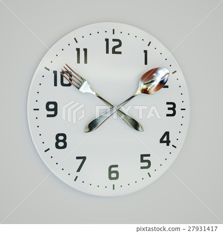 Fork and spoon clock on the wall 27931417