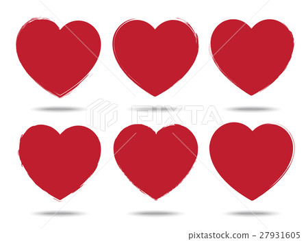 heart set of brush stroke style love symbols heart set of brush stroke style love symbols 27931605
