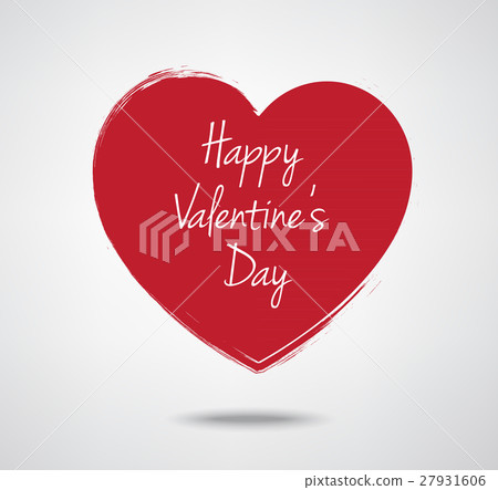 Valentine's Day typography  heart label 27931606