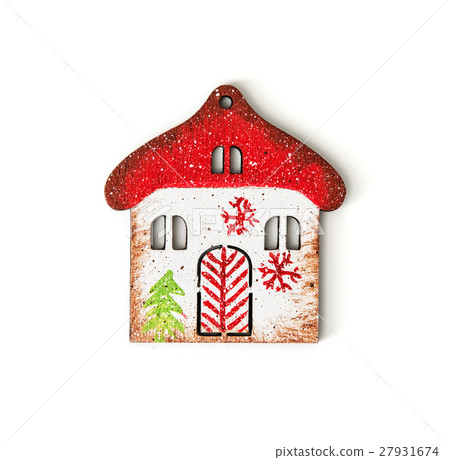 Little decorative house on the white background Little decorative house on the white background 27931674