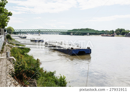 Mooring for boats and bridge over the Danube River 27931911