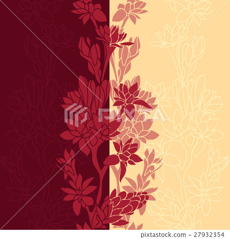 seamless floral background, red and yellow seamless floral background, red and yellow 27932354