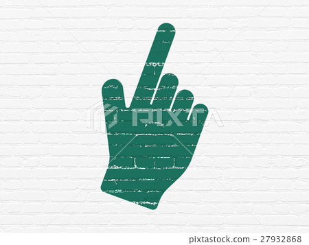 Advertising concept: Mouse Cursor on wall Advertising concept: Mouse Cursor on wall 27932868