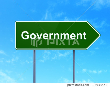 Political concept: Government on road sign 27933542