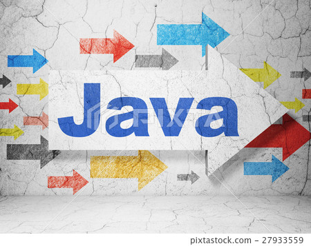 Programming concept: arrow with Java on grunge - Stock Illustration ...