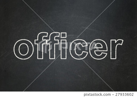 Law concept: Officer on chalkboard background 27933602