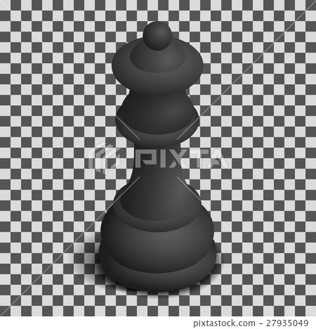 Black queen chess piece in isometric, vector 27935049