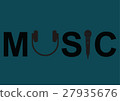 music label with heaphone and microphone 27935676