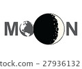 Lable of Moon with earth and moon icon 27936132