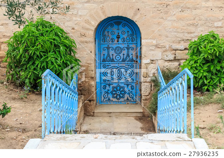 Blue old doors symbol of Tunisia 27936235