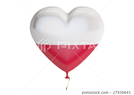 balloon with Poland flag in the shape of heart balloon with Poland flag in the shape of heart 27936641