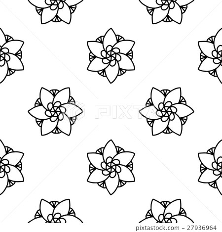 Coloring book Doodle vector flowers Pattern 27936964
